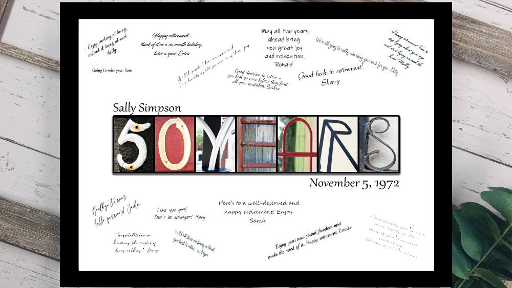 50 Years Birthday Milestone Guest Book Alternative, Welcome Table Sign In
