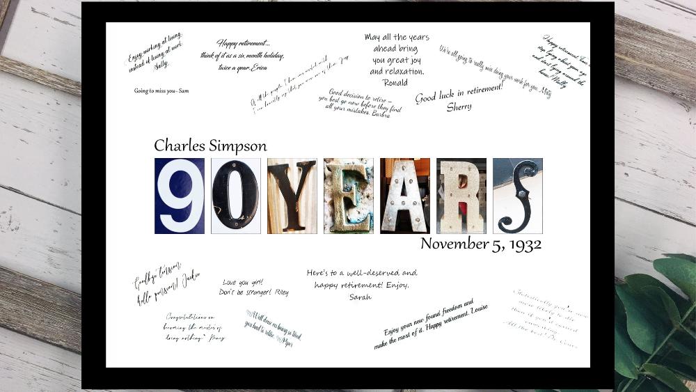90 Years Birthday Party Guest Book Alternative, 90th Party Celebration Keepsake Memories