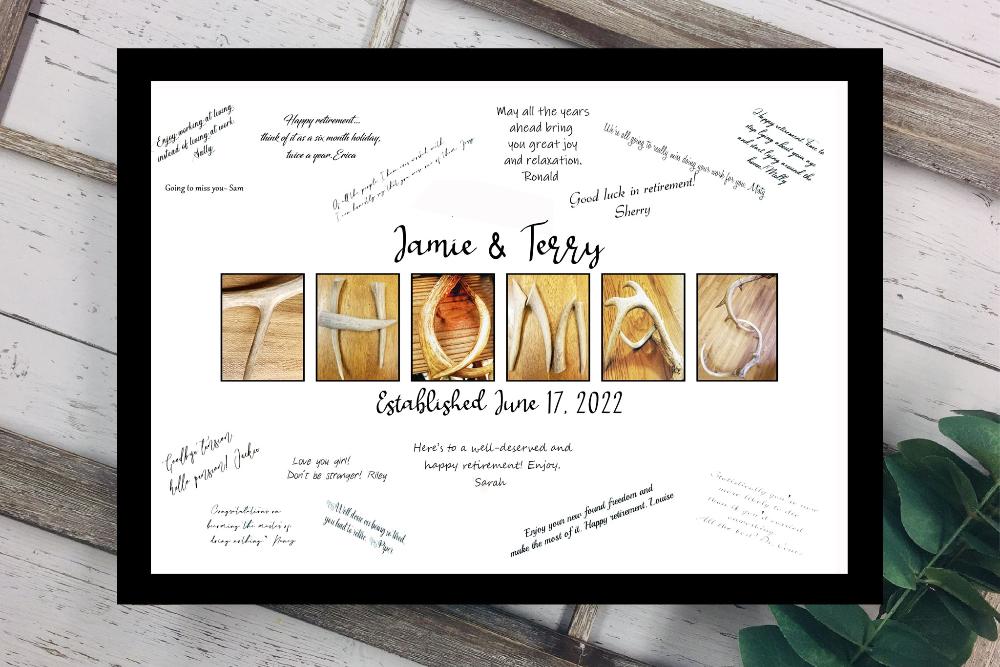 Hunting Personalized Alternative Signature Guest Book, Deer Antler Print, Wedding or Anniversary