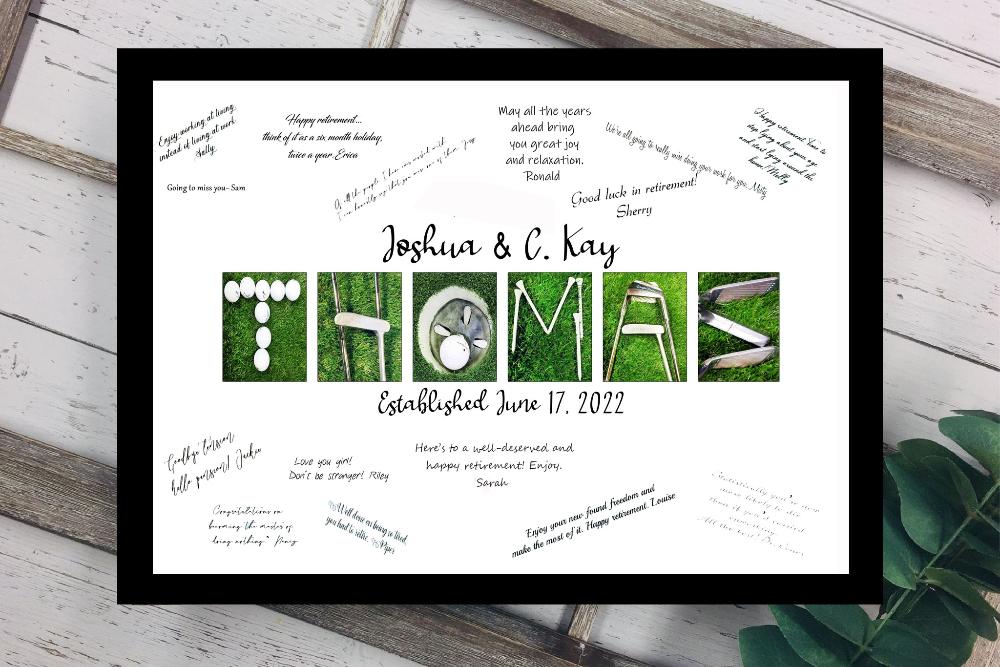 Golf Couples Personalized Alternative Signature Guest Book