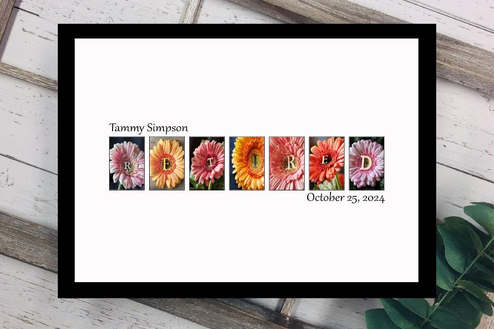 Gerbera Daisy Retirement Party Personalized Guest Book Alternative, Retired Gift For Women