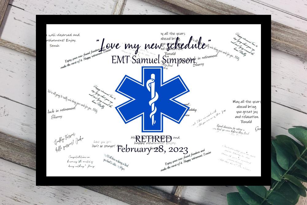 EMT, EMS, Paramedic Guest Book Alternative, Retirement Party, Graduation, New Job