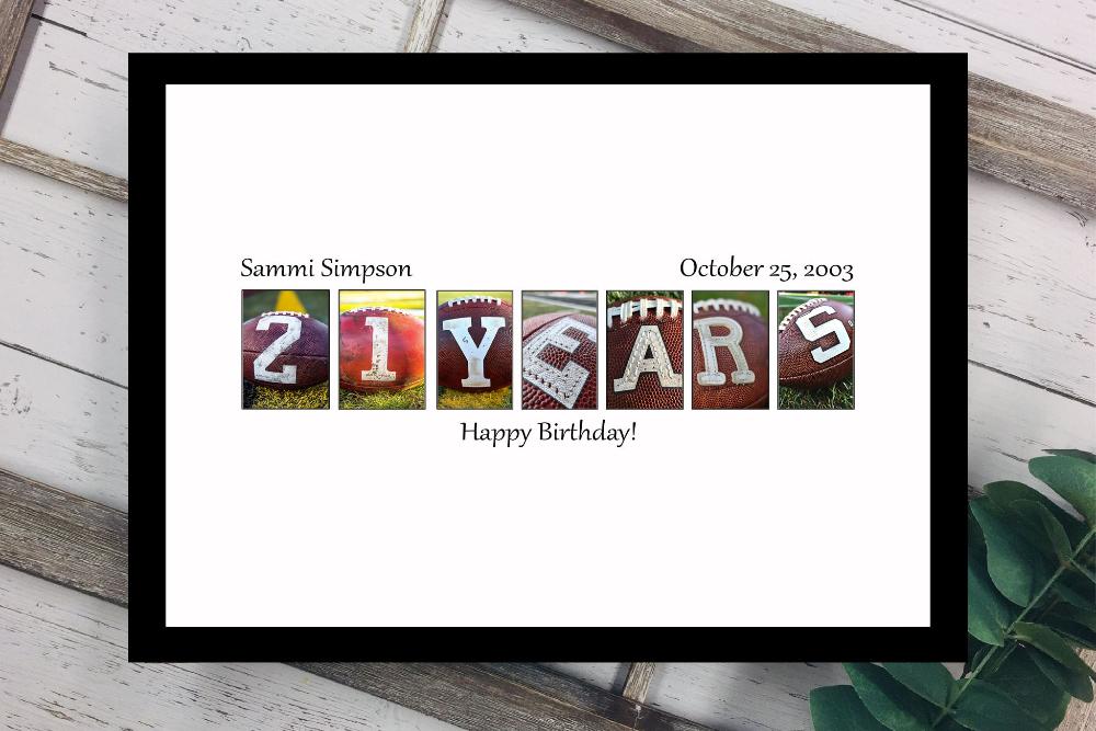 20 Years Football Party Guest Book Alternative, Gift For Football Lovers