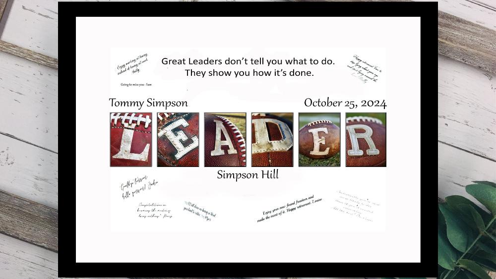 Football Fan Leader Personalized Signature Board, Boss Appreciation Gift For Coworker, Boss's Day