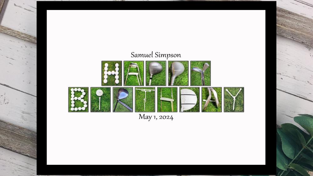 Golf Happy Birthday Customizable Guest Book Alternative, Golf Lover Party Guest Sign-In