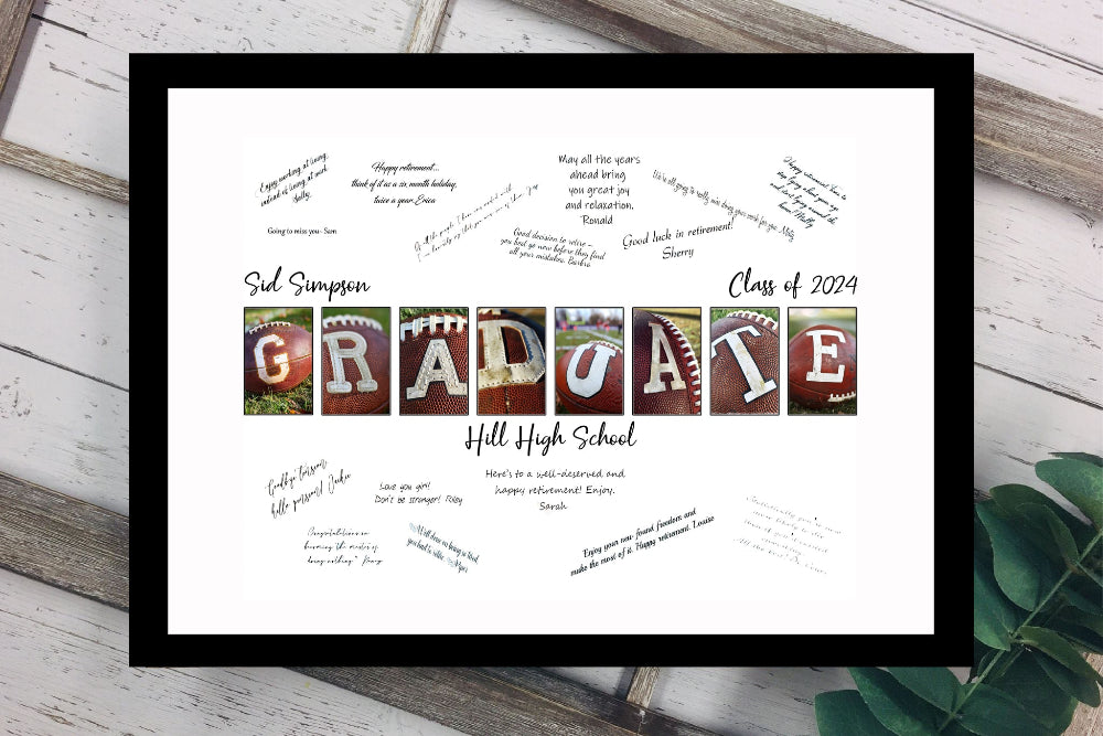 Football Player High School Graduation Party Alternative Guest Book