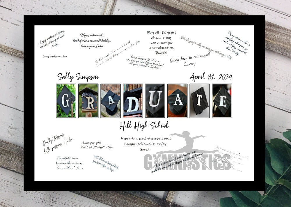 Gymnast Senior Graduation Party Guest Book Unique Alternative, Gymnastics Team