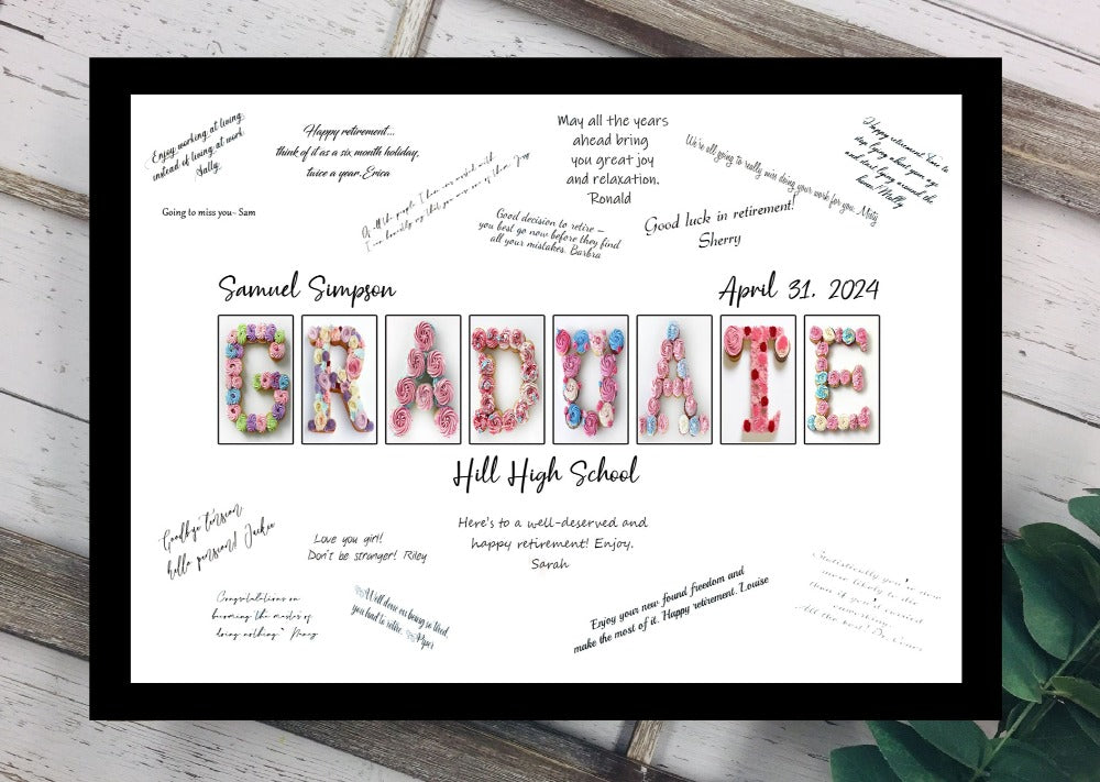 Graduation Cupcake Party Guest Book Alternative, Graduate Keepsake Gift For Her