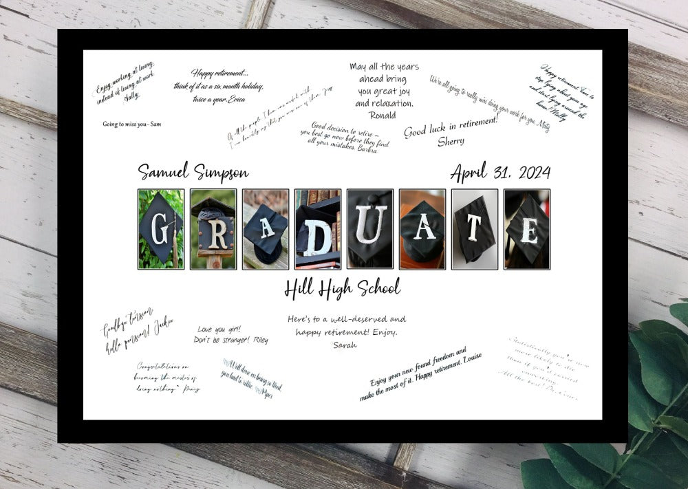 Graduation Cap Themed Guest Book Alternative, Graduation Party Gift For Graduate