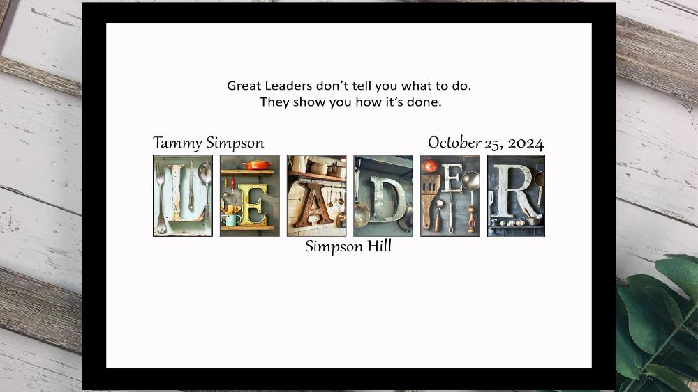Rustic Cooking Leader Personalized Signature Board, Boss Appreciation Gift For Coworker, Boss's Day