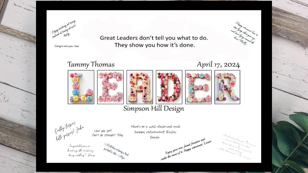 Cupcake Leader Personalized Gift For Boss, Goodbye Gift For Coworker, Signature Board