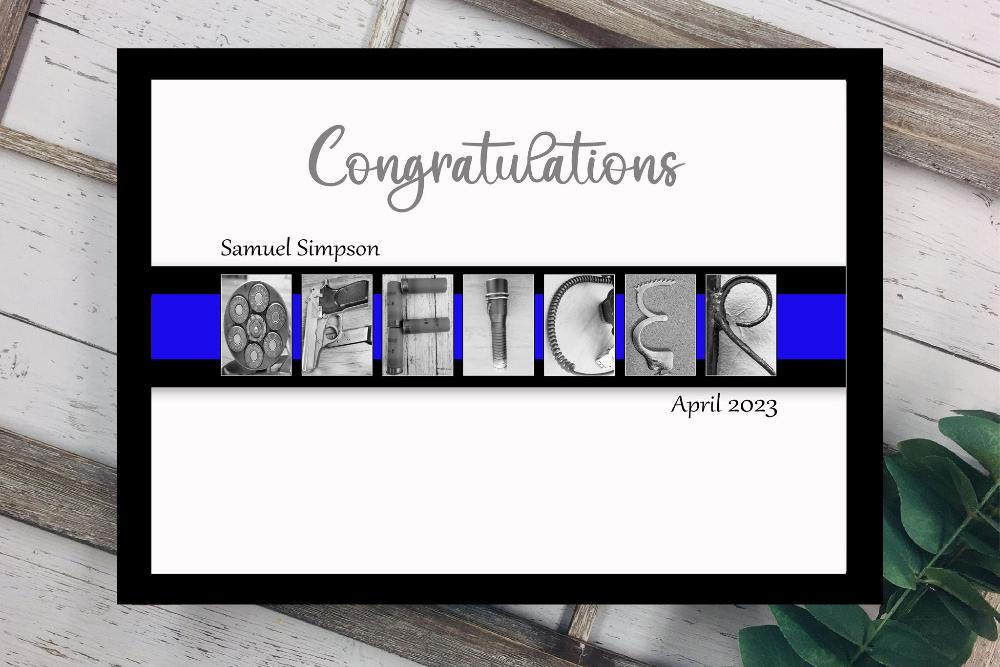 Police Officer Customizable Guest Book Alternative, Law Enforcement Thin Blue Line