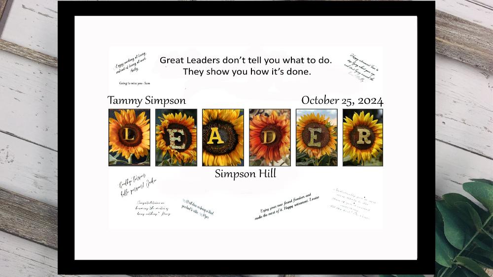 Sunflower Leader Personalized Signature Board, Boss Appreciation Gift For Coworker, Boss's Day