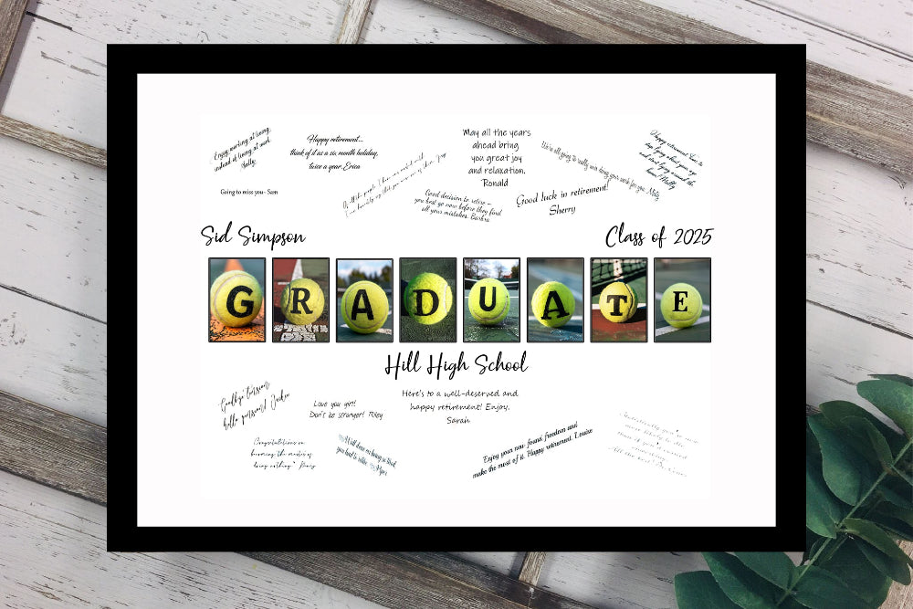 Tennis Player Graduation Party Guest Book Alternative, Gift For Graduate