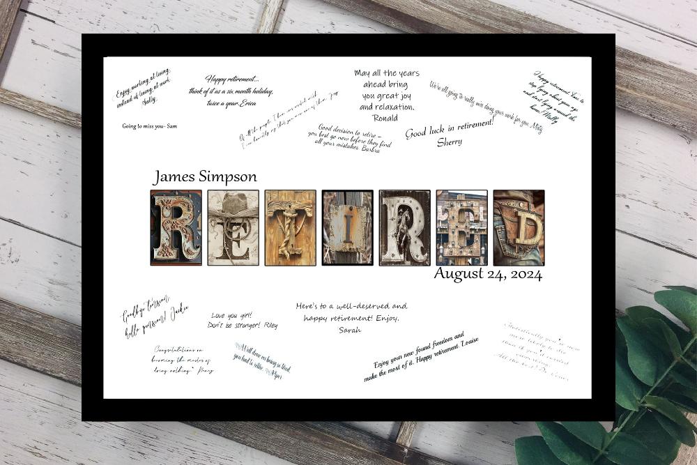 Country Western Retirement Party Guest Book Alternative, Cowboy Gift For Men