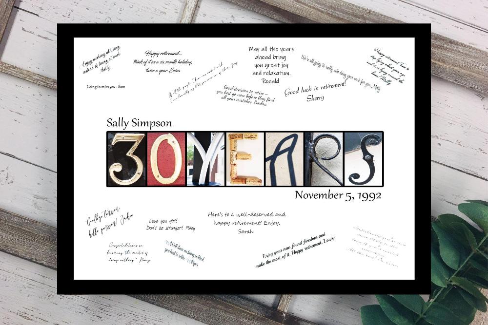 30 Years Birthday Party Guest Book Alternative, 30th Year Milestone Celebration