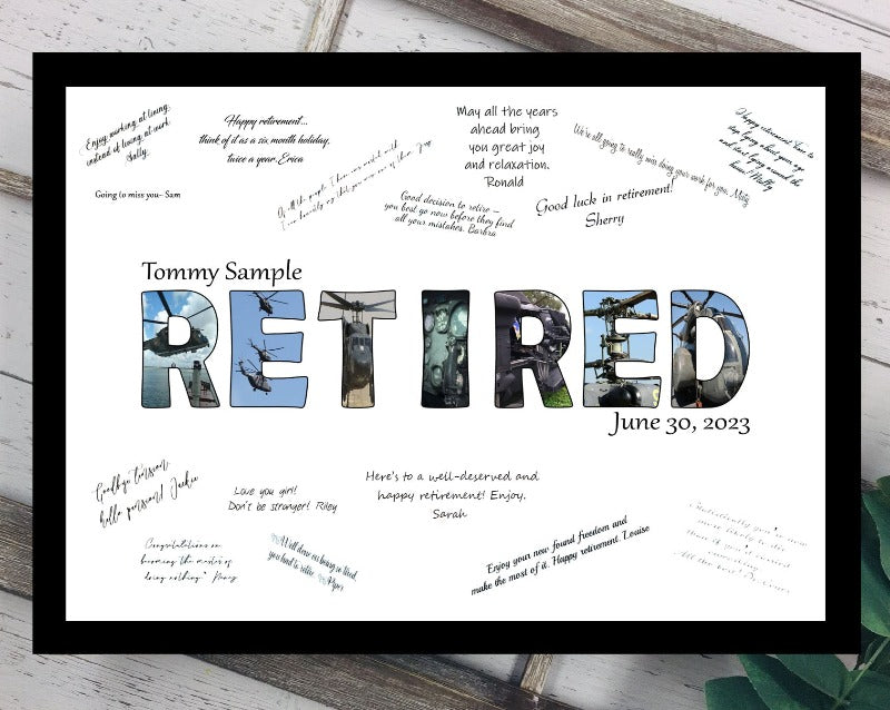 Retired Military Helicopter Guest Book Alternative, Army Retirement Party Guest Sign in