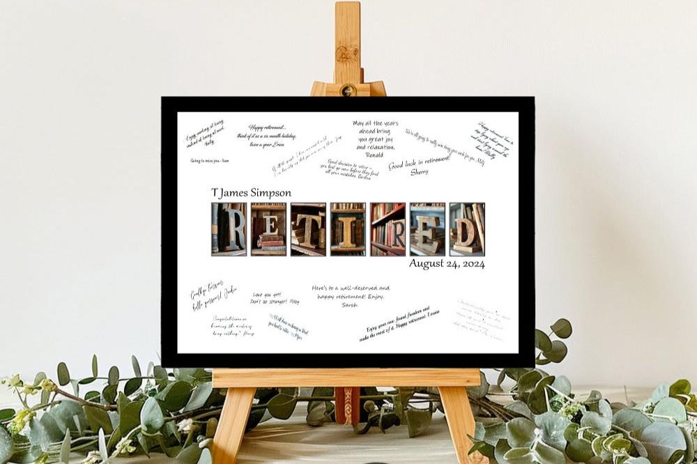 Book Themed Retirement Party Personalized Guest Book Alternative
