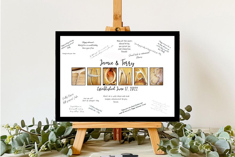 Hunting Personalized Alternative Signature Guest Book, Deer Antler Print, Wedding or Anniversary