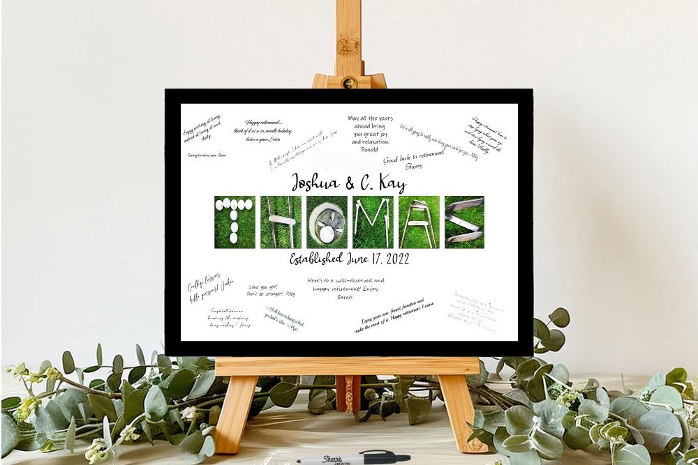 Golf Couples Personalized Alternative Signature Guest Book