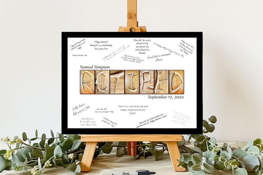 Hunting Deer Antler Retirement Personalized Guest Book Alternative
