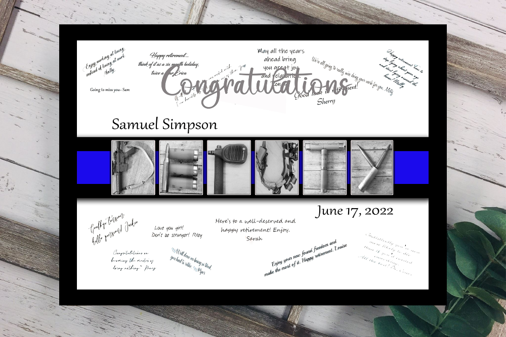 Police Deputy Officer Personalized Guest Book Alternative, Thin Blue Lines