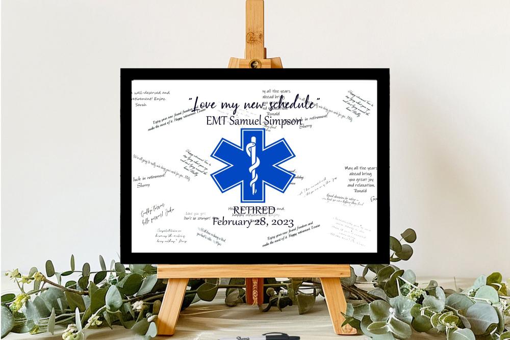 EMT, EMS, Paramedic Guest Book Alternative, Retirement Party, Graduation, New Job