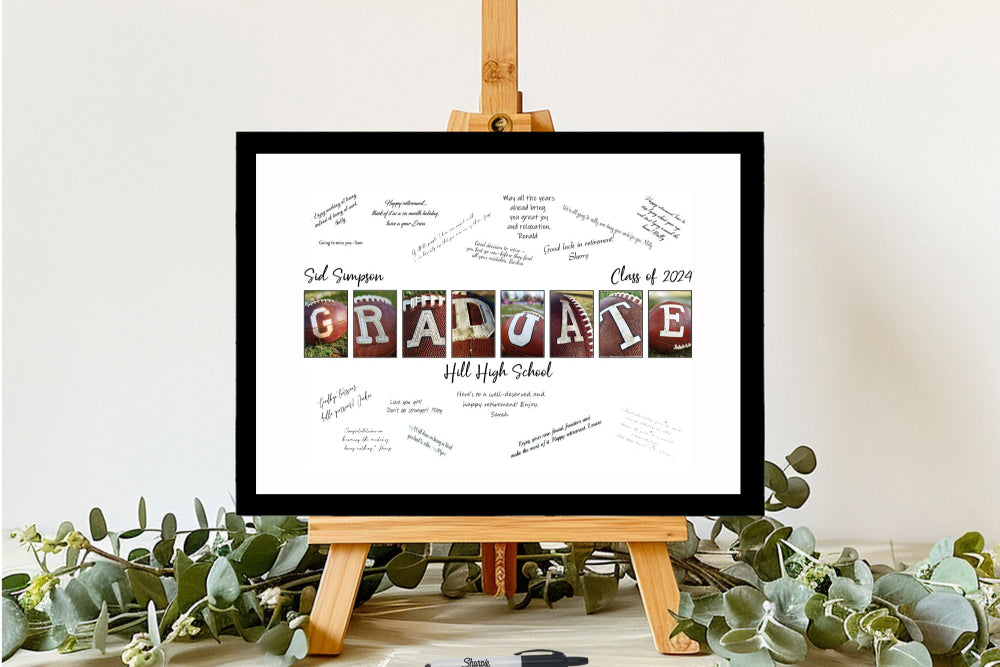 Football Player High School Graduation Party Alternative Guest Book