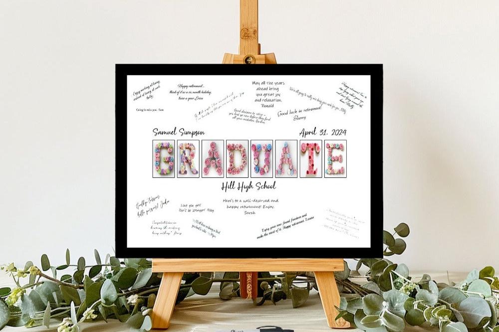 Graduation Cupcake Party Guest Book Alternative, Graduate Keepsake Gift For Her