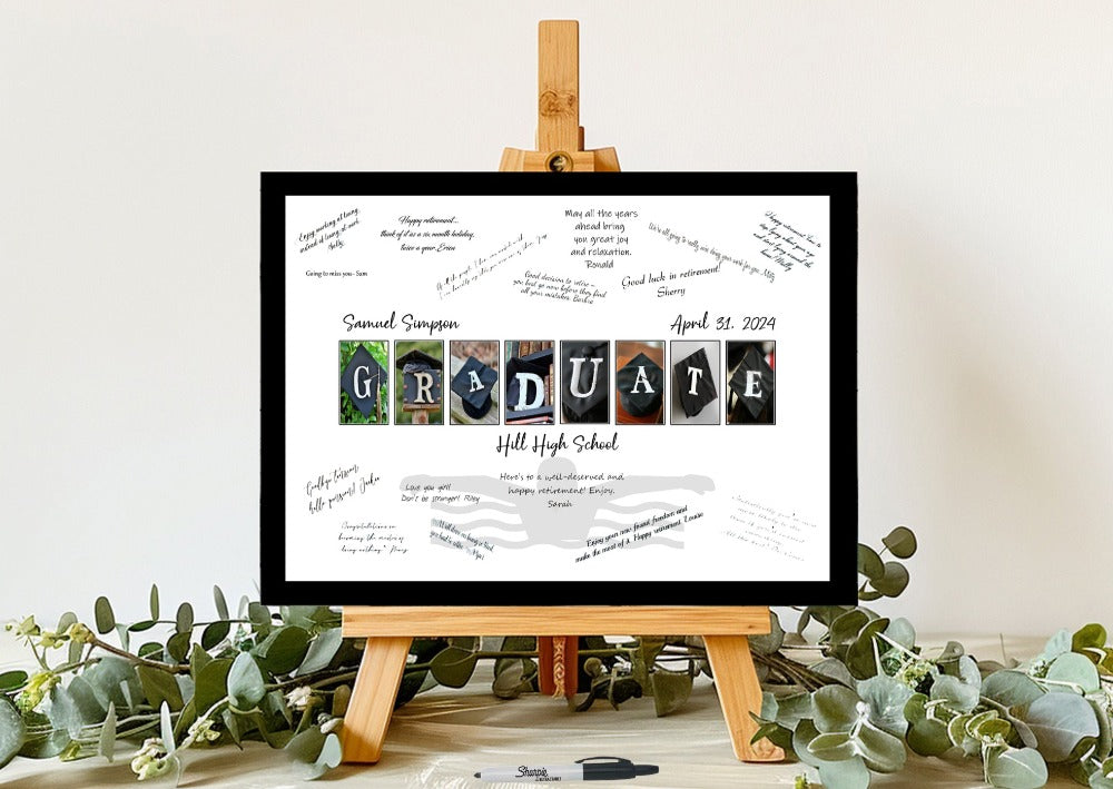 Swim Team Graduate Alternative Guest Book, Swimmer Graduation Party Guest Sign In
