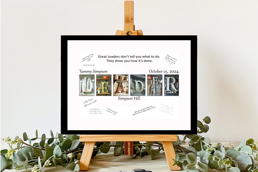 Rustic Cooking Leader Personalized Signature Board, Boss Appreciation Gift For Coworker, Boss's Day