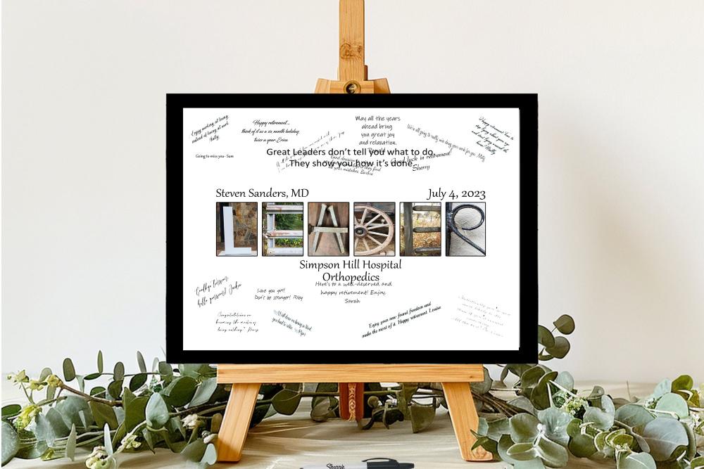 Leader Personalized Gift For Boss, Goodbye Gift For Coworker, Signature Board
