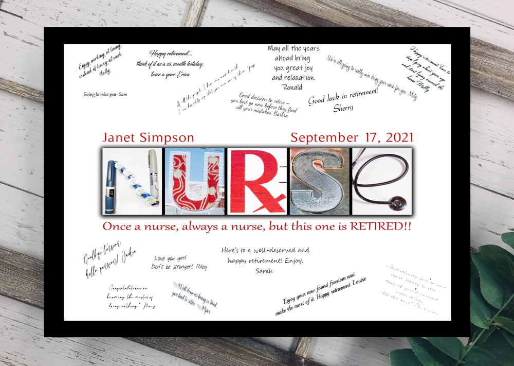 Nurse Retirement Personalized Guest Book Alternative