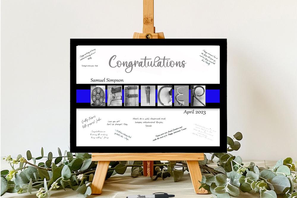 Police Officer Customizable Guest Book Alternative, Law Enforcement Thin Blue Line