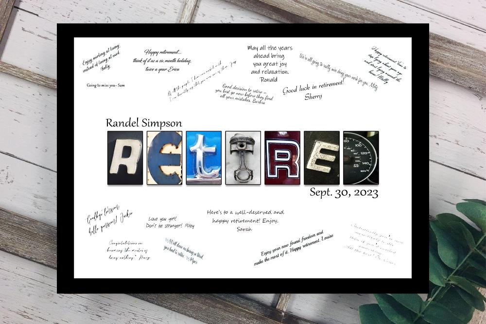 Retired Car Enthusiast Guest Book Unique Alternative, Retirement Party Guest Sign In