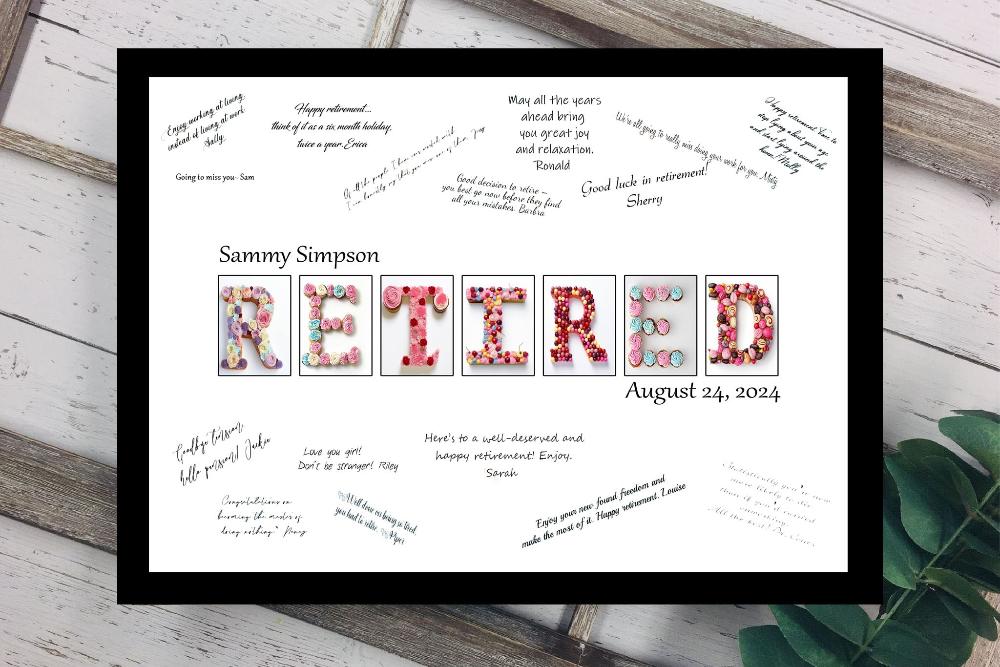 Pink Cupcake Retirement Party Guest Book Alternative