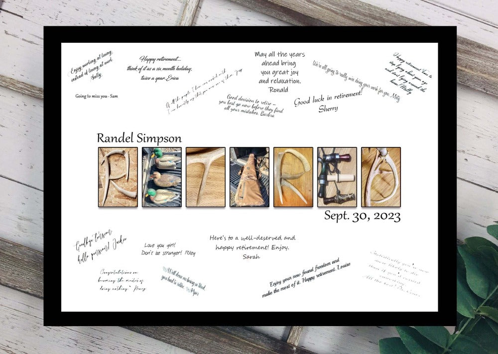 Duck and Buck Hunting Retired Personalized Guest Book Alternative, Retirement Gift For Men