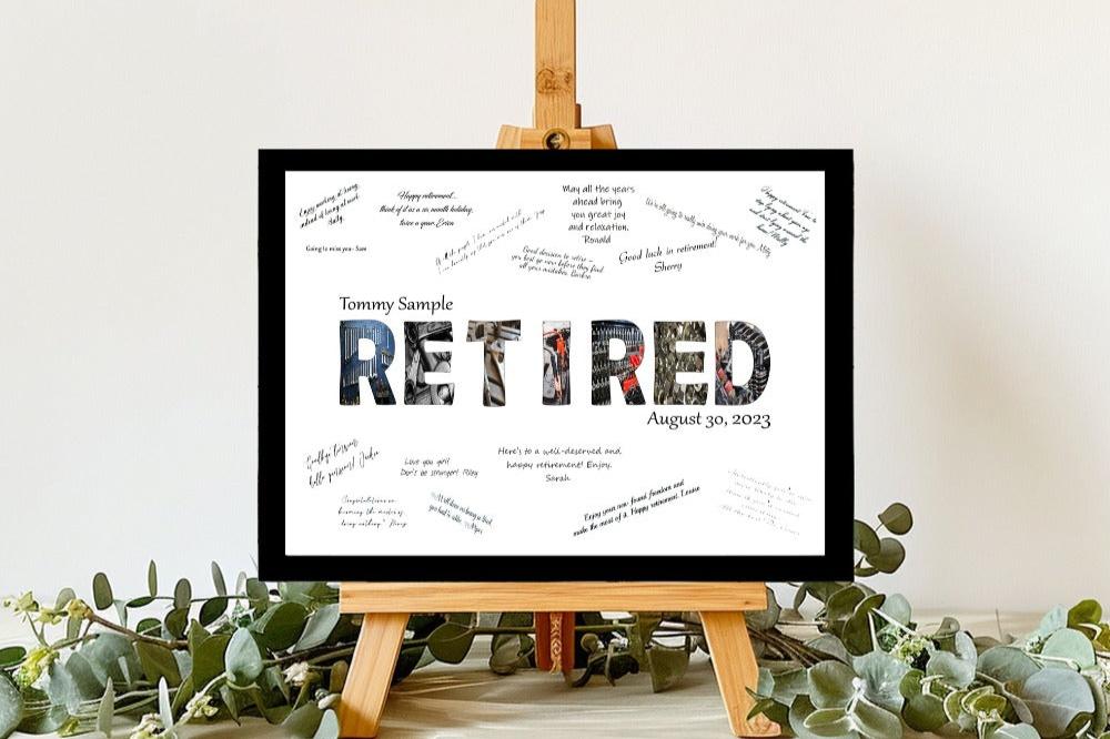 Electrician Retirement Party Personalized Guest Book Alternative, Retired Card