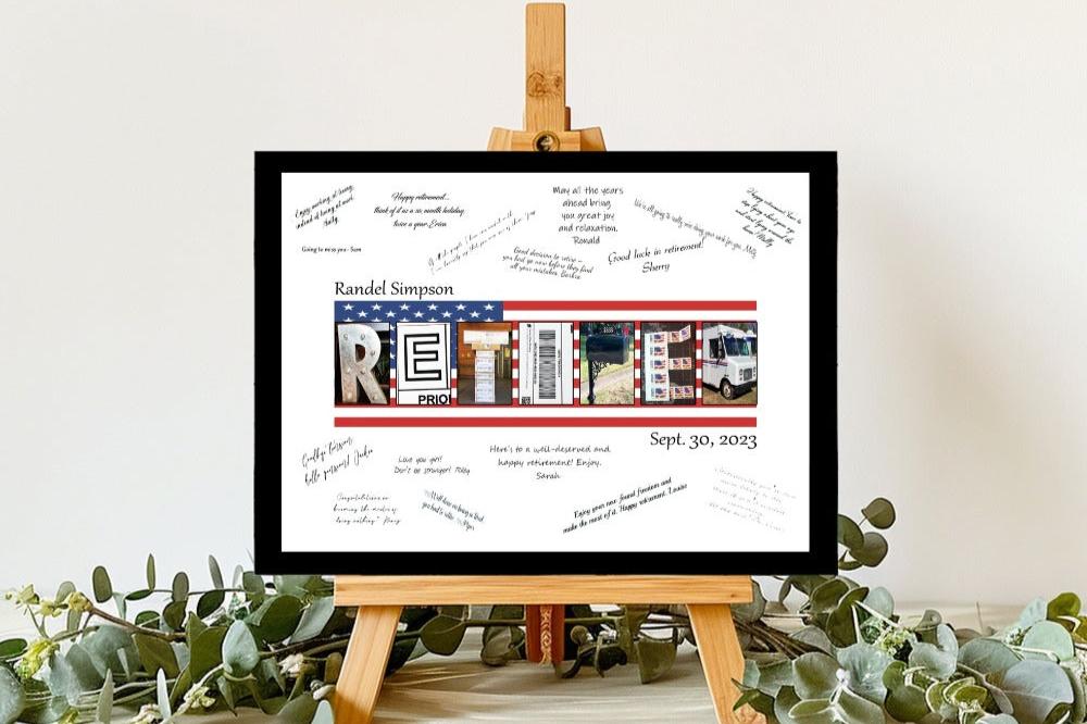 USPS Retirement Guestbook Alternative, Postal Worker Retired Guest Book, Mailman Gift Idea