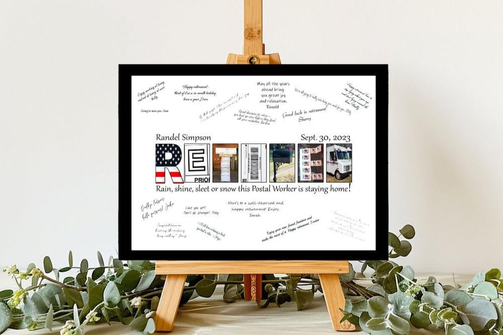USPS Retirement Guest Book Alternative, Mailman Thank You Gift Idea, Retiring Postal Worker