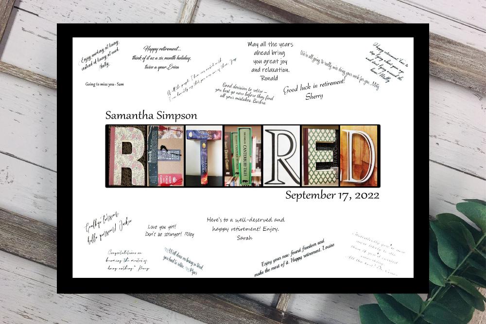 Retired Teacher Personalized Guest Book Alternative, Retirement Party Keepsake