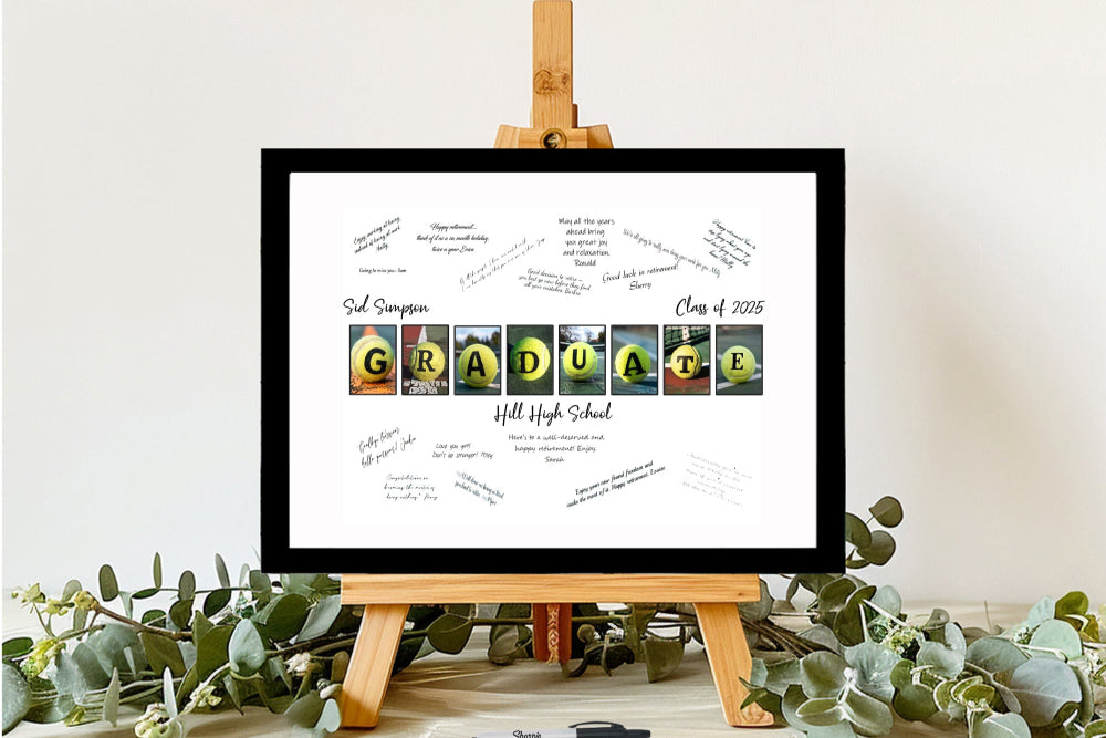 Tennis Player Graduation Party Guest Book Alternative, Gift For Graduate