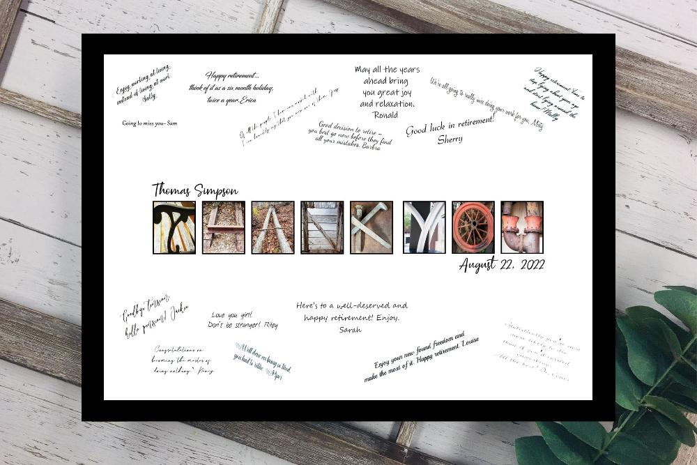 Personalized Team Thank You Card Alternative, Coworker Going Away Party Guest Book