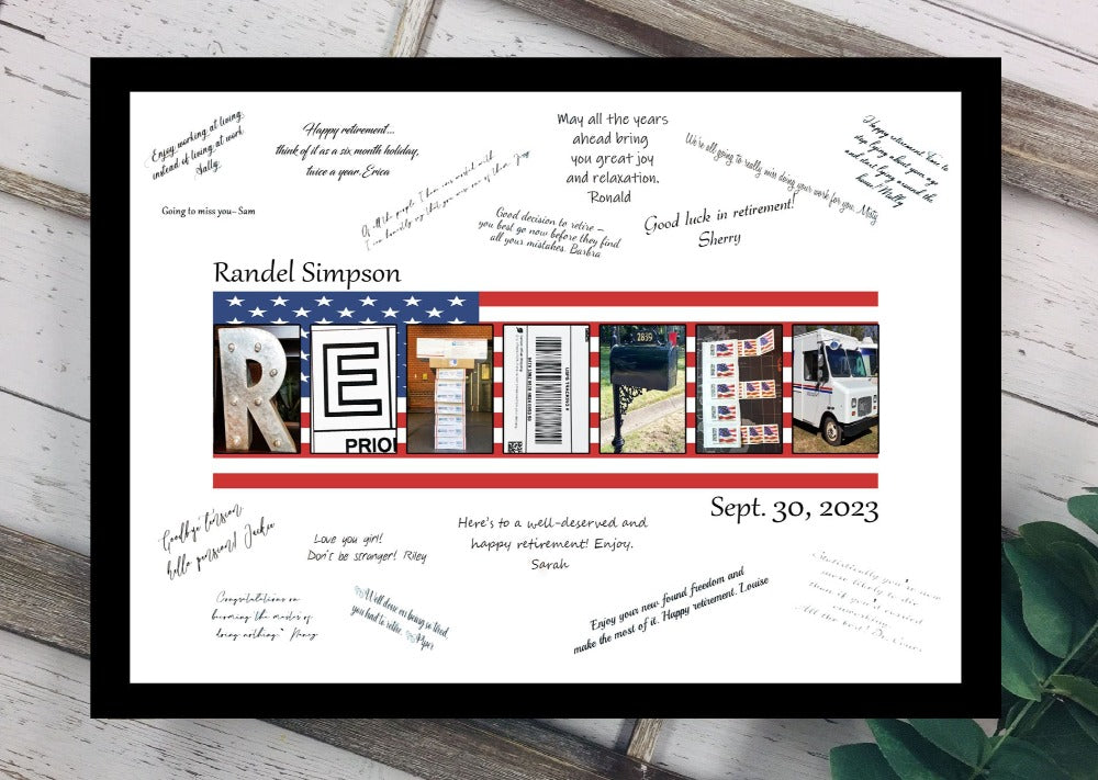 USPS Retirement Guestbook Alternative, Postal Worker Retired Guest Book, Mailman Gift Idea