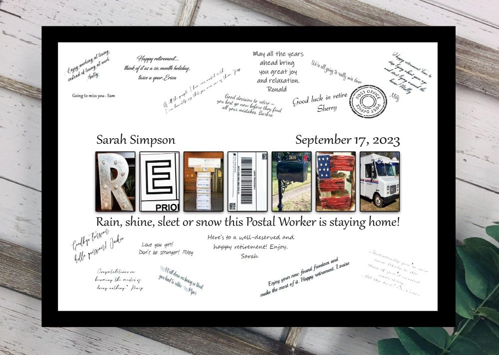USPS Retirement Guestbook Alternative, Postal Worker Retired Guest Book, Mailman Gift Idea