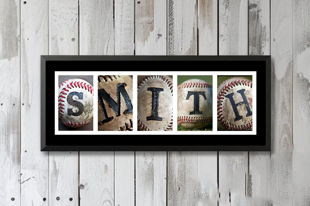 Baseball Player Personalized Name Sign, Gift For Men, Sports Fan Man Cave