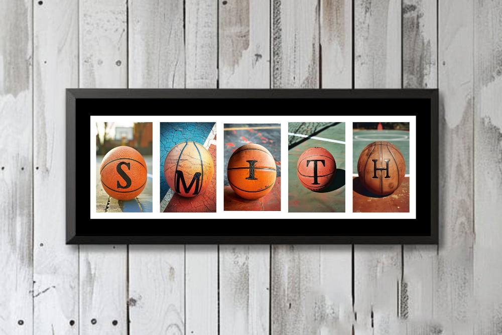 Basketball Player or Fan Personalized Name Sign, Gift For Men, Sports Fan Man Cave Decor