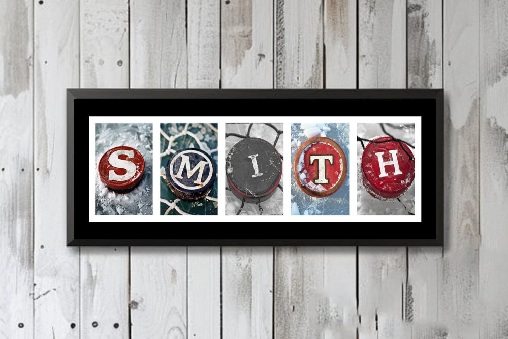 Hockey Puck Personalized Name Sign, Hockey Fan Gift For Men