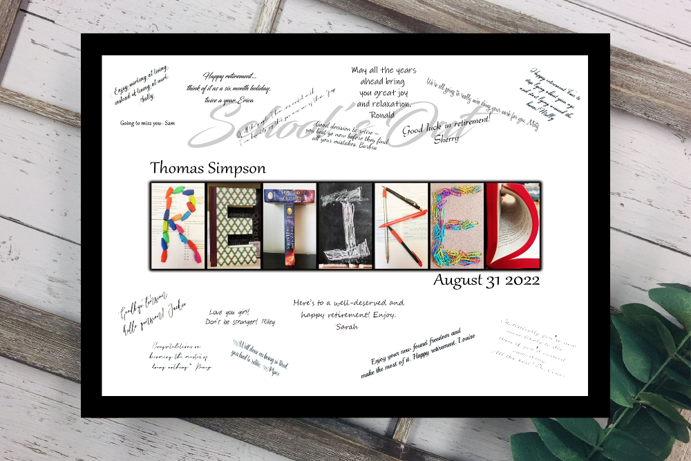 Teacher Retirement Personalized Guest Book Alternative