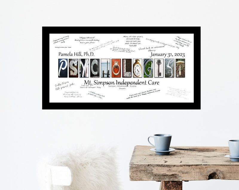 Psychologist Retirement Guest Book Alternative, Thank you gift for Psychologist